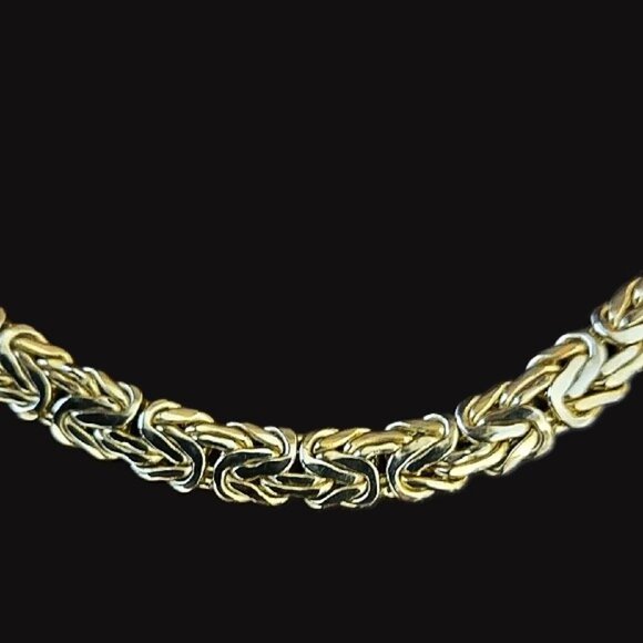 Vintage Jewelry - VINTAGE LUXURIOUS 14K YELLOW GOLD BYZANTINE CHAIN NECKLACE 16 INCH LOBSTER CLAW